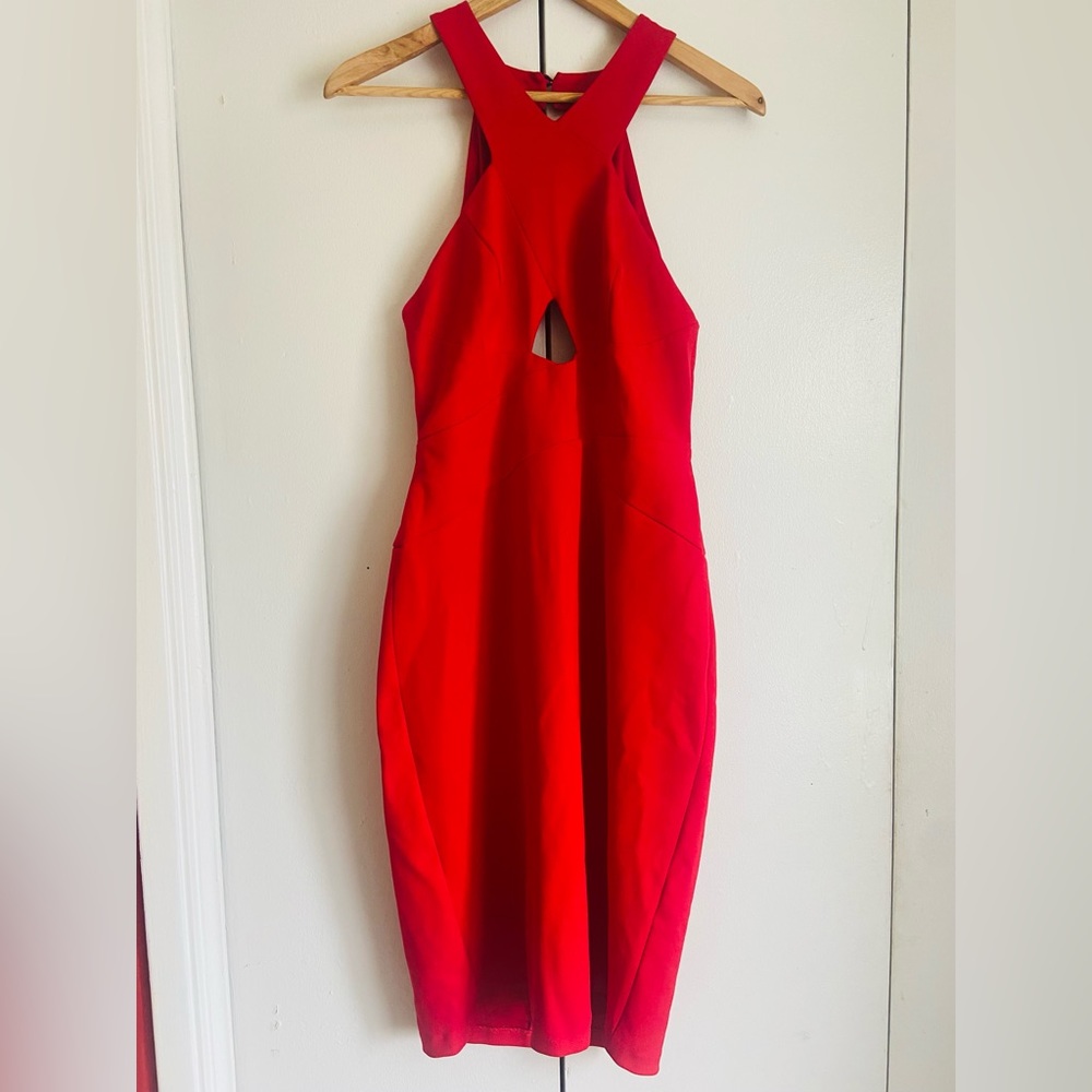 ADIAN by ADIAN MATTOX halter open back dress
